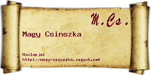 Magy Csinszka névjegykártya
